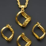 18k gold plated jewelry 3pc set