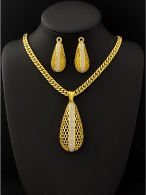18k gold plated jewelry 3pc set