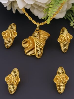 18k gold plated jewelry 3pc set