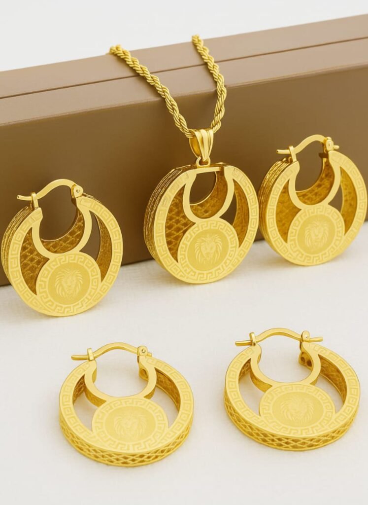18k gold plated jewelry 3pc set
