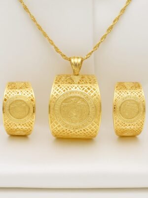 18k gold plated jewelry 3pc set