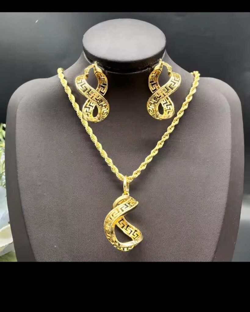 18k gold plated jewelry 3pc set